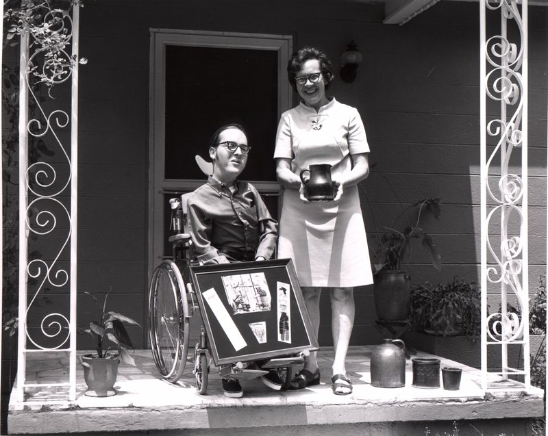 David Miller and his mother, Irene. Mrs. Miller was named Tennesseeâ€™s Mother of the Year for 1971. David authored one of the articles in the Tennessee Conservationist November 1971. Seen in the Tennessee Conservationist. Burbage16.