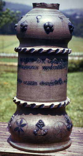 Another view of Charles Sr.â€™s 1884 lawn ornament prior to restoration. Burbage30.