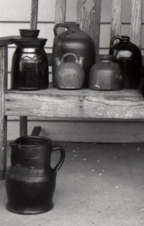 Uncle Billyâ€™s double spouted jug among other pieces of pottery. illus12siBBc.